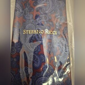 Stefano Ricci Luxury Collection Blue and Red Paisley Tie